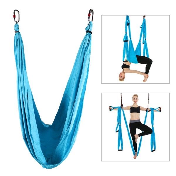 Anti Gravity Aerial Yoga Fitness Hengende Flying Inversion Swing Sling Hengekøye (Himmelblå)