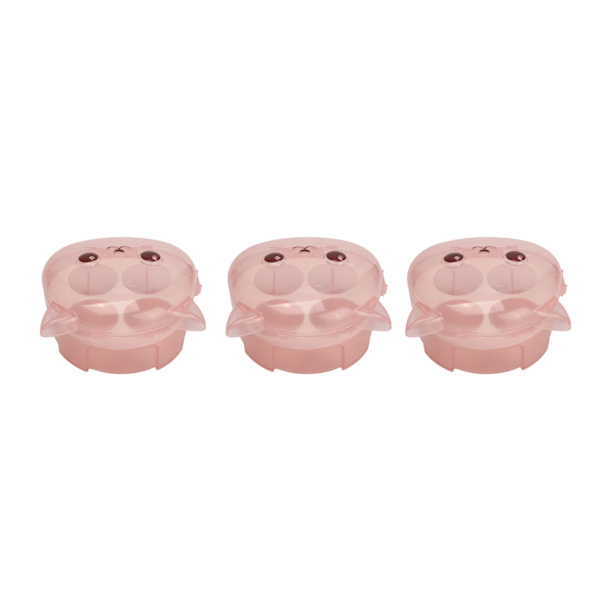 3 stk. 4 rum makeup svampeholder katteformet støvtæt transparent skønhedssvamp beholderholder
