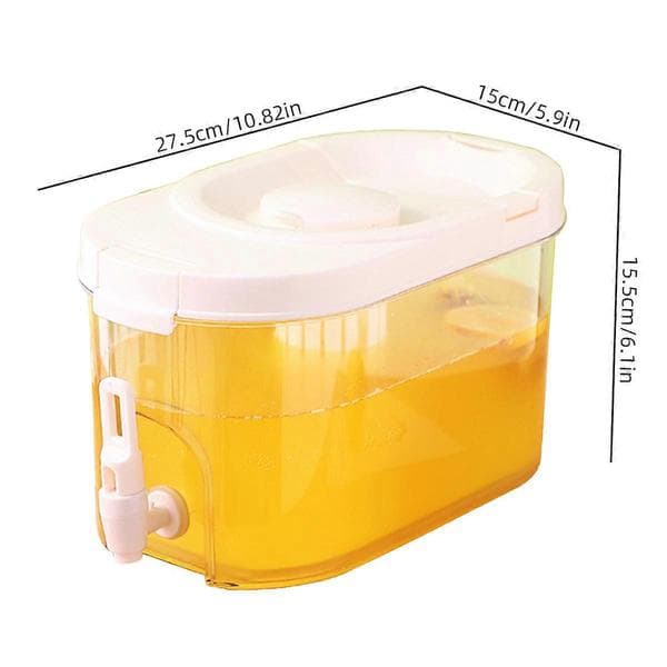 4L Beverage Dispenser for Refrigerator, Cold Drink Dispenser with Lid for Party, Bar, Daily Use, White