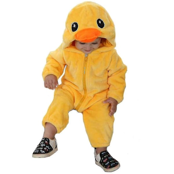 Sød Toddler Dinosaur Hættetrøje Onesie Dyrekostume til Halloween - Gul And, 0-3 Måneder