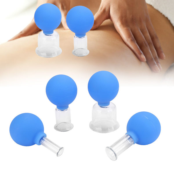 4st / kartong Vakuumkoppar Set Silikonglas Kroppsmassagekoppar Set
