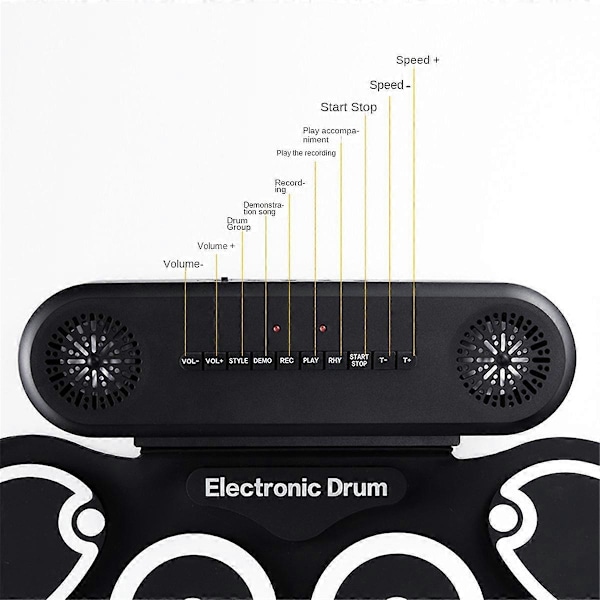 Elektroniskt trumset Elektrisk Bärbar Handövning Med Pedal