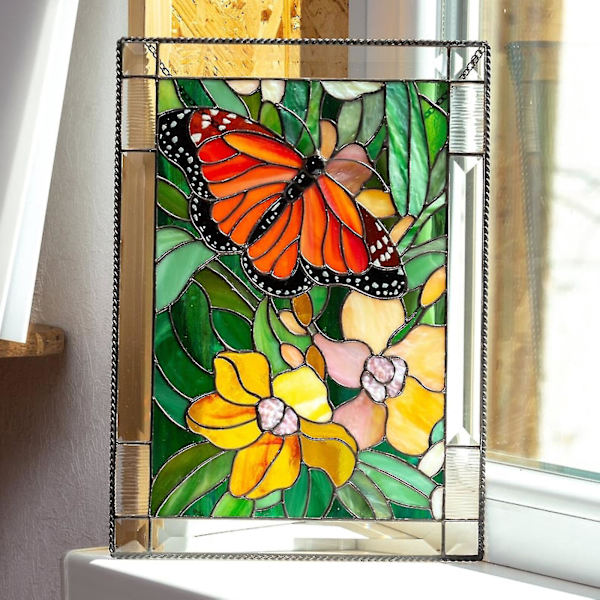 Farget glass Kolibri vinduhengende - Lilla 7,8 tommer