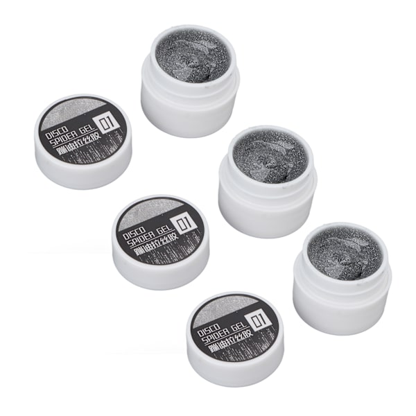 3PCS Nail Spider Gel Wire Drawing Shine Finish Long Lasting High Elasticity Art DIY 8g för nybörjare kvinnor silver