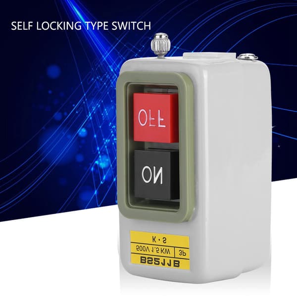 Itselukittuva 3P on/off virtapainikekytkin AC 220V/380V BS211B - 1 kpl