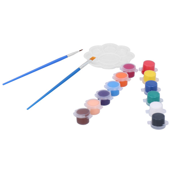 12 farver maling pigment tegne pensler malepalette maleri kunstneriske håndværk forsyninger