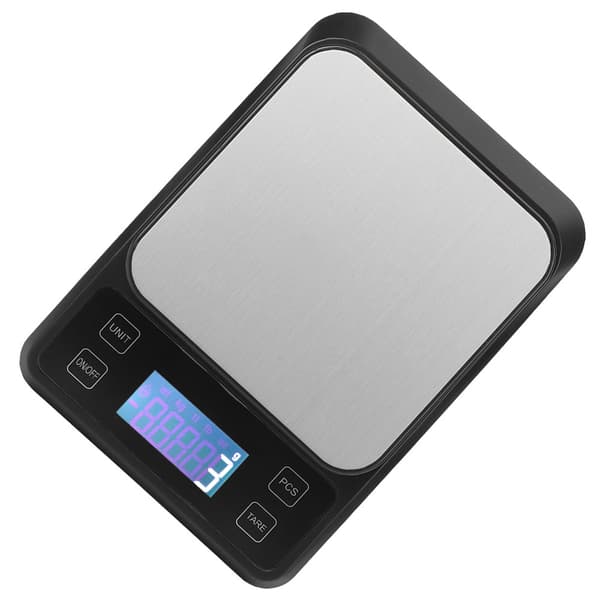 Bærbar Mini Digital Elektronisk Bagevægt i Rustfrit Stål Køkkentilbehør 5kg/1g Sort