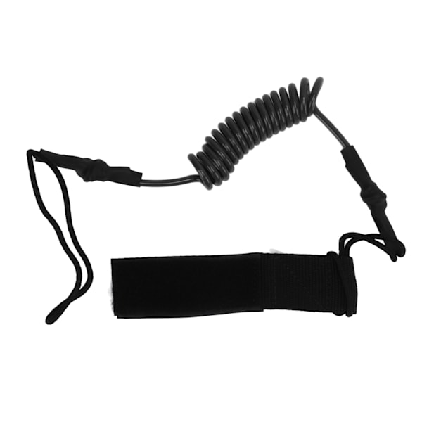 Sikkerhetsline for kajakkpadleåre - Holdbar og justerbar - Tilbehør for padlebrett - Forhindrer tap - Svart