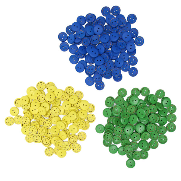 300 stk runde treknapper 0,6 tommer 2 hull livlige farger Robuste glatte håndverksknapper for DIY Scrapbooking sying