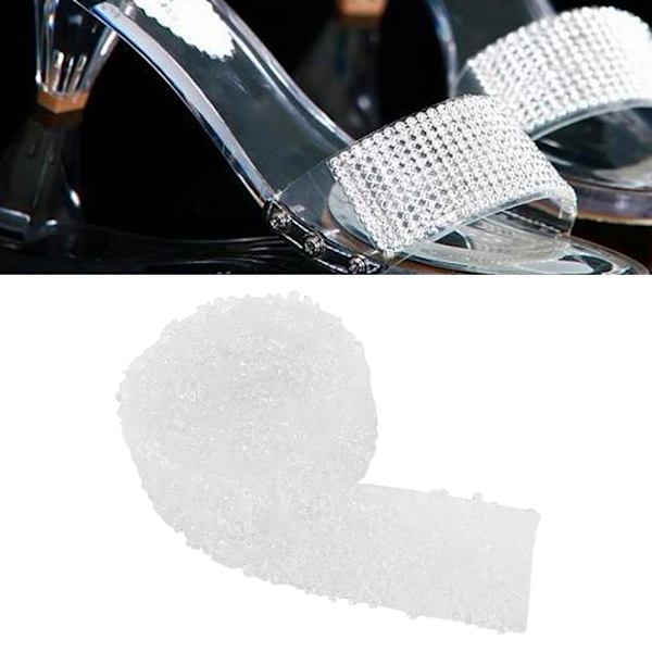 1 yard 30 mm Diamond Mesh Wrap Roll Sparkle Crystal Rhinestone Ribbon Decoration (Vit)