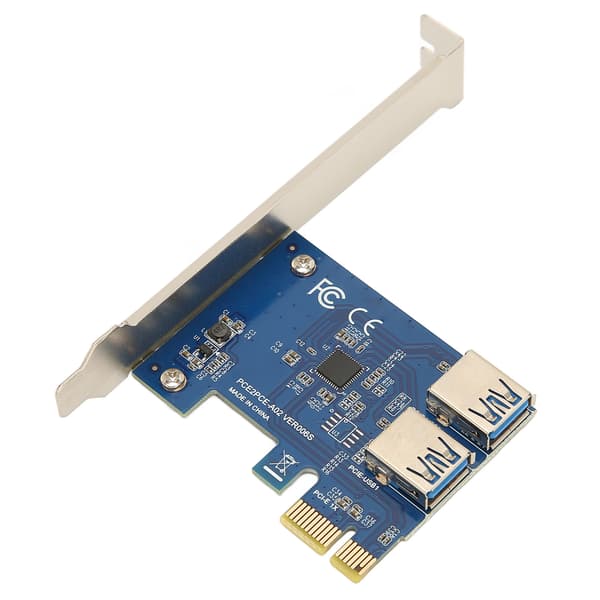 PCI E 1 till 2 Riser-kort Bra flexibilitet Hög stabilitet Pcie Splitter 1 till 2 PCIE Riser-kort för Bitcoin Ethereum Mining Blå kort