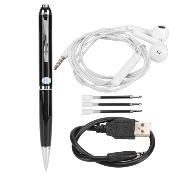 Pen Digital Voice Recorder Enkeltknapps Opptak HD Støyreduksjon Bærbar Stemmeaktivert Opptaker for Læringsmøter 8G