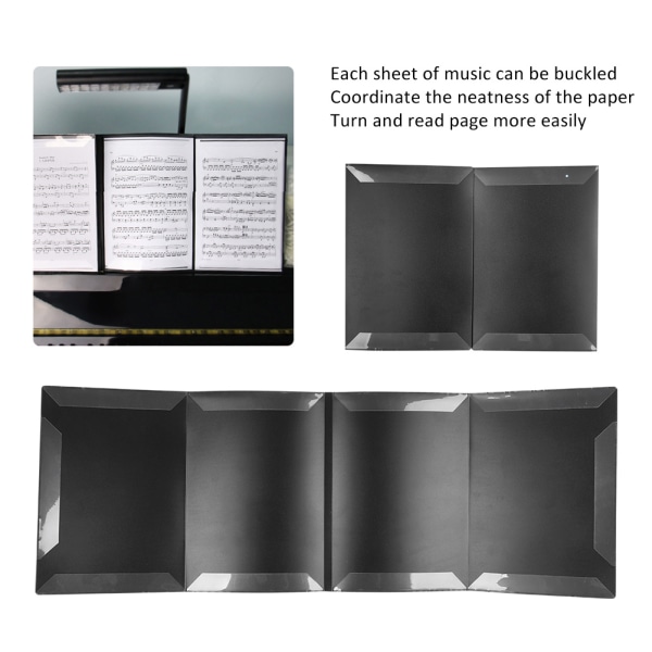 A4-notearkmappe 6 sider Pianomusikkpartitur ABS-materiale Gitar Fiolinutvidelsesklipp