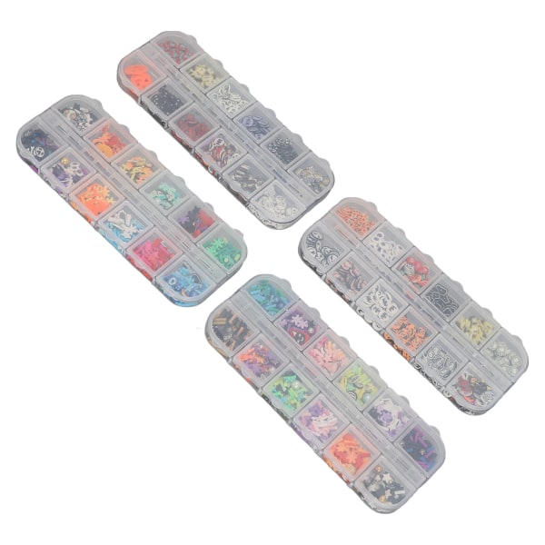 Halloween Nail Glitter Pumpkin Ghost Shape Soft Clay Nail Art Glitter Stickers för akrylnaglar