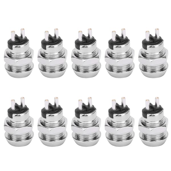 10 sæt nøglekontakt rustfrit stål On/Off strømlås dobbelttrækkontakter 12 x 22 mm