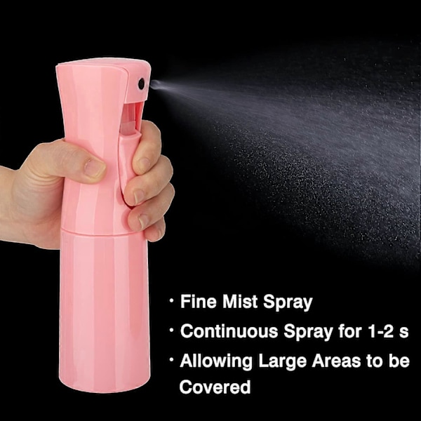 Kontinuerlig Sprayflaska 200 ml (rosa-2-pack), Mister Sprayflaska för Hår, Fin Mist Vattensprayflaska för Salonger, Hårstyling, Växter, Hudvård