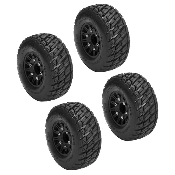 4 stk. 1/10 RC Short Course Lastbildæk Plastikgummi 113 mm Diameter RC Tilbehør til ARRMA Sort