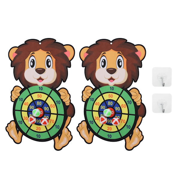 2 Set Darttavla Spel Säker Klassisk Darttavla Set Inomhus Party Dart Spel Present för Pojkar Flickor Djurstil