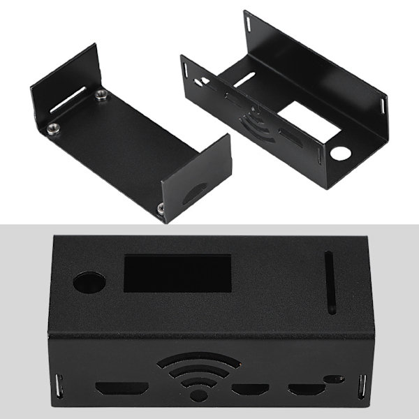 Aluminiumlegering Kapslingsbox Skyddsfodral för Raspberry Pi ZERO Svart