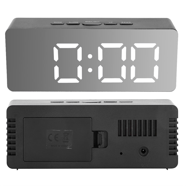 Husstand Desktop Multifunktionel LED Elektronisk Digital Vækkeur Makeup Spejl