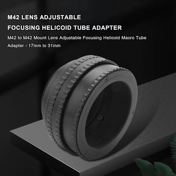 Varm M42 Til M42 Linse Justerbar Fokuserings Helicoid Makro Rør Adapter - 17mm Til 31mm