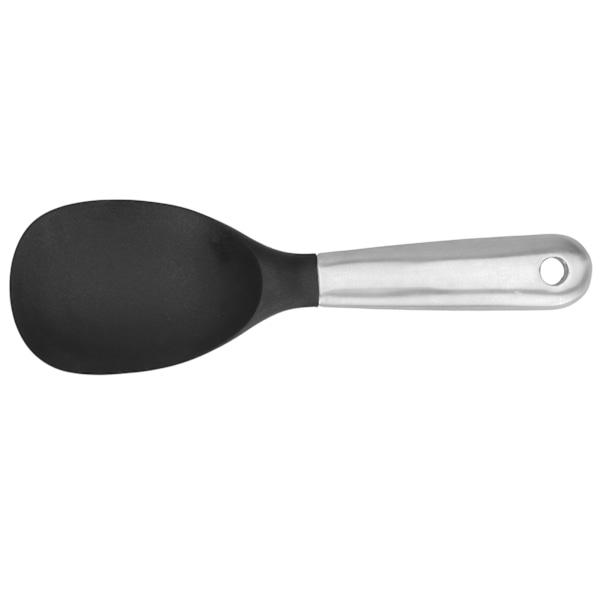 Silikonrisetssked i rostfritt stål, non-stick-panna, risets serveringssked med upphängningshål, köksredskap