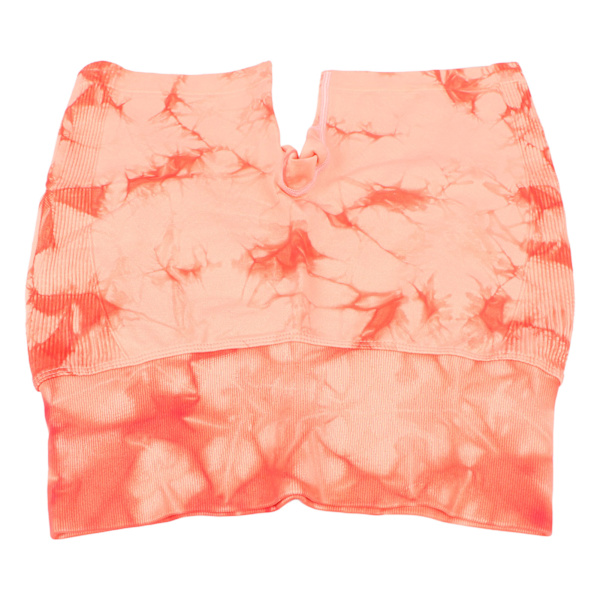 Yogashorts för kvinnor med hög midja Snabbtorkande höftlyftande Slipsfärgade träningsshorts Orange Rosa M