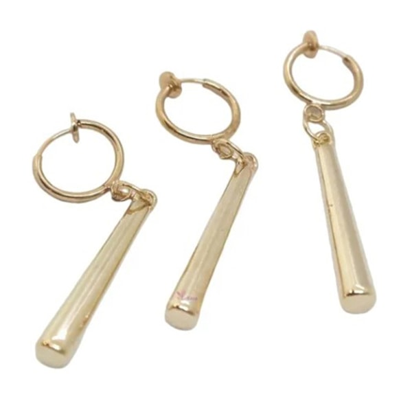 Bar Dangle Øredobber Kompakt Struktur Legering Lett Glansfull Bærbar Bar Dangle Øredobber for Kvinner Jente Menn
