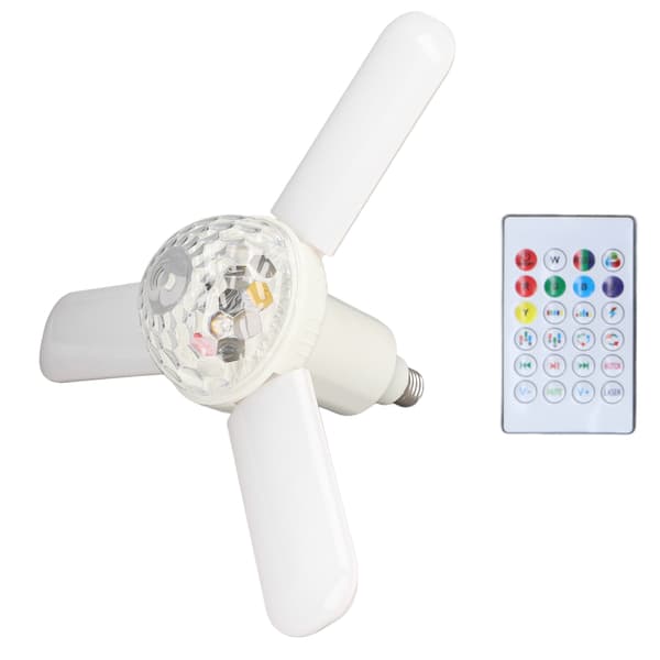 48W E27 3-bladet foldbar loftslampe Multifunktionel farverig intelligent foldepære 85-265V