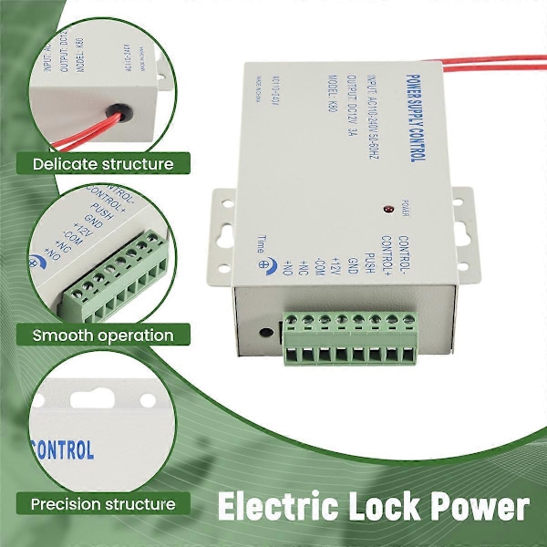 K80 Dörråtkomstsystem Elektrisk Strömförsörjningskontroll DC 12V 3A