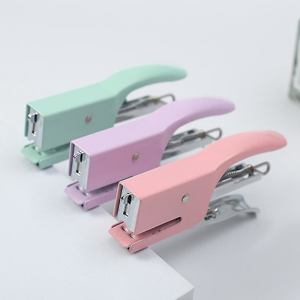 Blå Kompakt Tung Staplers, 16 Ark Kapacitet, Jam-Free, Halv Strip, Perfekt för Klassrum, Kontor eller Skrivbord
