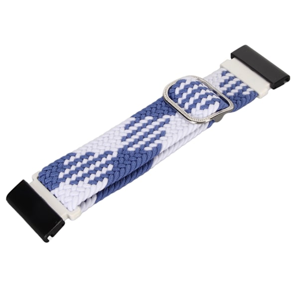 Nylon klockbytesrem Elastisk andningsbar vävd justerbar 26 mm spänne klockarmband för Vertix 2 Blå Vit