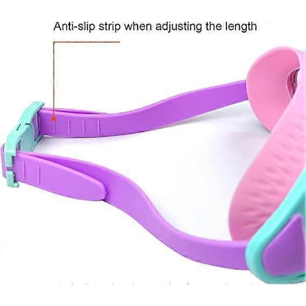 Rosa och blå simglasögon för barn - Simmask för pojkar och flickor 4-12 år