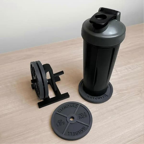 Vektplate Coaster Sett med Stativ Treningsstudio Stil Drikkeunderlegg