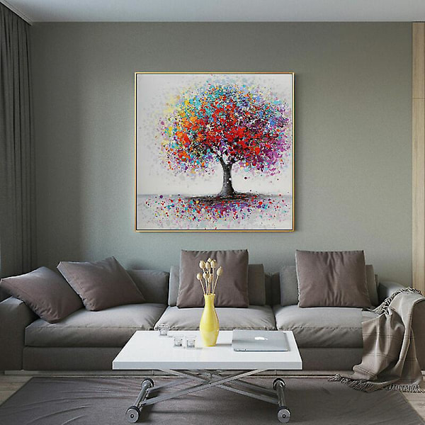 Maalaus 50x50cm Kehystämätön Abstrakti Puut Maisema Kangasprintti