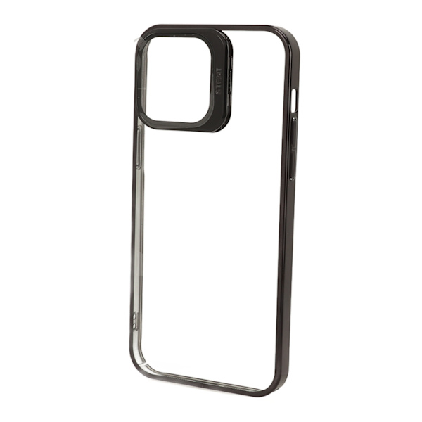 Magneettinen puhelinkotelo Ohut iskunkestävä puhelinkotelo kameran linssisuojalla Jalusta Erittäin läpinäkyvä PC Kova suojakotelo Musta Iphone 14pro:lle