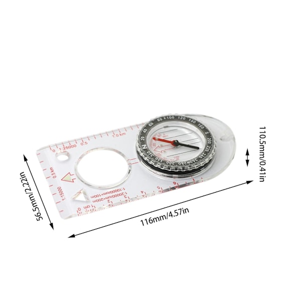 Orienteringskompass Fotturer Ryggsekk Kompass Vanntett Speiderkompass Camping Navigasjon Kartlesing Kompass Overlevelseskompass