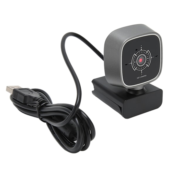 USB Webcam 1080P 30FPS Støjreduktion Dobbeltmikrofon Roterbart Plug and Play PC-kamera til stationær bærbar videochat