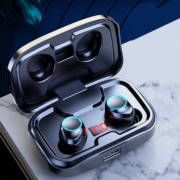 Trådlösa hörlurar Binaural In Ear Low Latency ABS Bluetooth 5.0 Version Headset för underhållning Telefonsamtal Svart