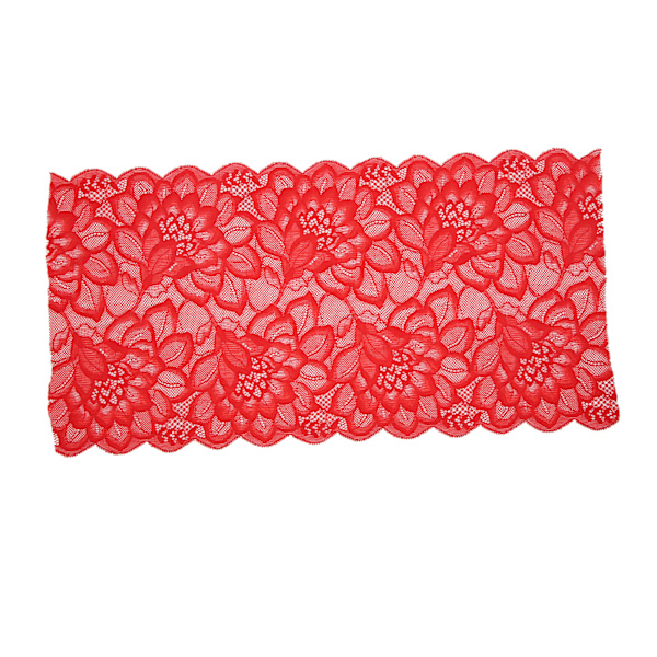 Spetsband 10 meter 23 cm bredd dekorativ elegant spetskant för presentförpackning brudkläder broderidekoration klarröd