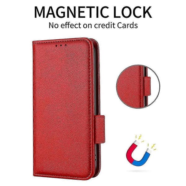 Phone Case for HTC U24 Pro 5G Leather Case Red Red HTC U24 Pro 5G
