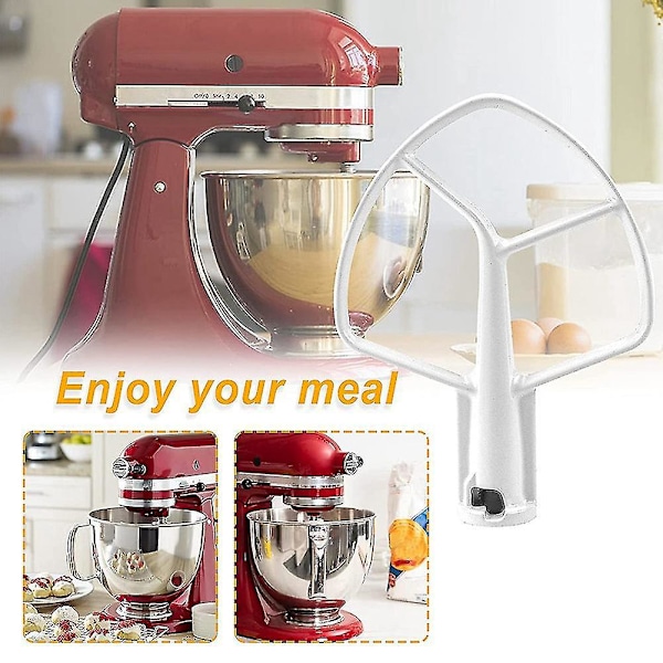 K5AB K5SS Köksassistent Belagd Platt Visp, Ersättning kompatibel KitchenAid Mixer W10807813, 9707670-B8
