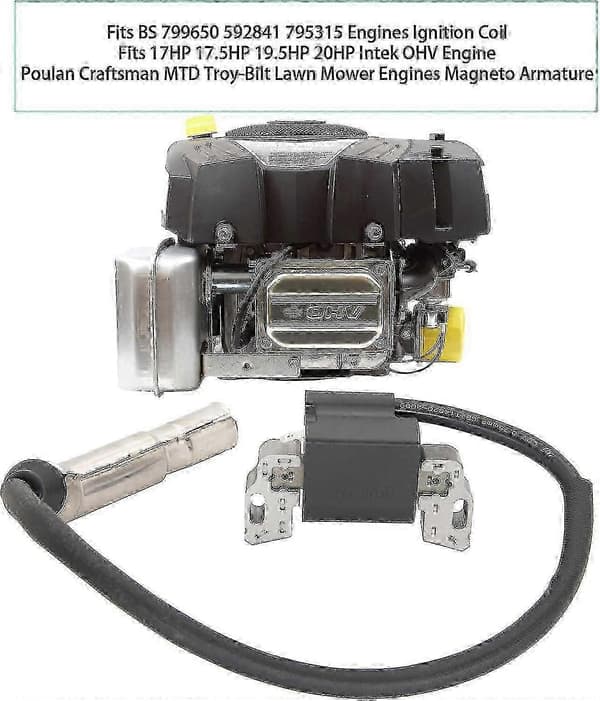 Ignition Coil for 17.5hp 19.5hp Briggs & Stratton Intek Engines - Poulan MTD