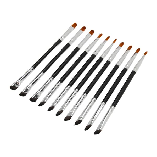 10 stk. segl-eyelinerbørste dobbeltendet segl-eyeliner detaljebørste til makeupkosmetik