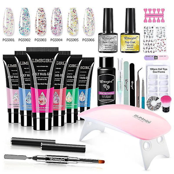 Manicure sæt med neglelampe, negleboremaskine, poly neglegel kit og soak-off polish sæt Kina ZH148-1