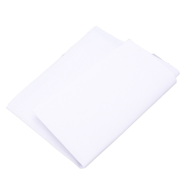 Krysssting Mesh Stoff 14CT 30x45cm Hvit Bomullsmaterial Broderiforbruksartikler for Håndveske Pung