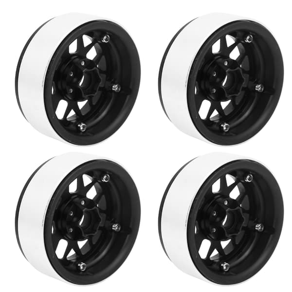4 stk. metalfælge RC biltilbehør passer til SCX10/D90/TRX-4 1/10 RC Crawler 2,2 tommer sort