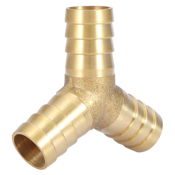 Messing Y 3-veis slangekobling med mothaker for luft, vann, gass OD (16mm, 1 stk)