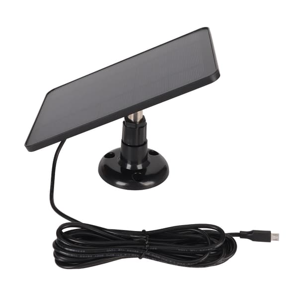 Kamera solcellepanel IP65 vanntett kameralader 5V 4W høy effektivitet for Micro USB C svart