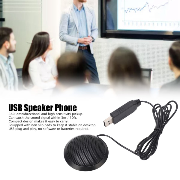 E104 USB -konferensmikrofon 360° rundstrålande högtalartelefon för onlinemöten Spelchatt